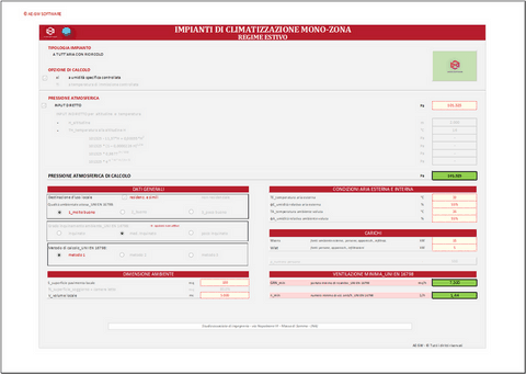 Progetto impianti di climatizzazione. Programma in excel per il dimensionamento di impianti mono-zona a tutt'aria con ricircolo. A singolo condotto con post-riscaldamento; a doppio condotto con box miscelazione; a doppio condotto con plenum