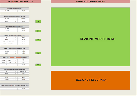 progetto sezione trave in cemento armato a semplice o doppia armatura, momento flettente, taglio e momento torcente