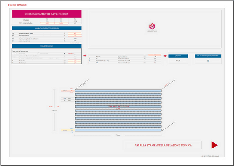 Progetto impianti di climatizzazione a tutt'aria. Programma in excel per il dimensionamento di impianti multi-zona a tutt'aria  primaria con post-rscaldamento