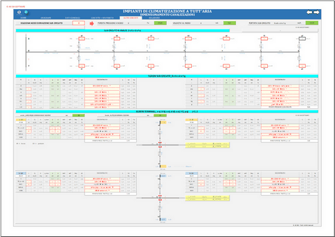 Progetto canalizzazioni d'aria. Programma in excel per il dimensionamento di condotti di aerazione per la climatizzazione degli ambienti