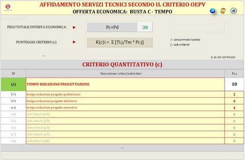 Affidamento servizi di architettura e ingegneria__Programma in excel per la determinazione dell'aggiudicatario secondo il criterio dell'offerta economicamante più vantaggiosa