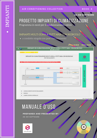 Progetto impianti di climatizzazione a tutt'aria. Programma in excel per il dimensionamento di impianti multi-zona a tutt'aria con ricircolo e post-riscaldamento